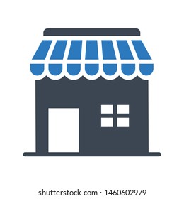 store glyph colour vector icon