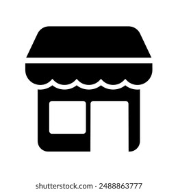 Store glyph design icon. Isolated white background. Perfect for web and app interfaces, presentations, infographics, etc.