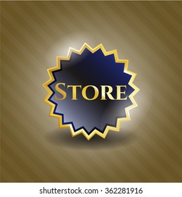 Store gold shiny emblem