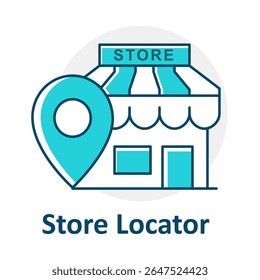 Ícone de GPS de loja, Retail Tracker, Localizador de mapas de negócios, Símbolo de navegação de loja, Ícone de loja de mapas, Vetor de pino de localização de loja