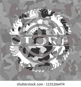 Store grey camouflage emblem