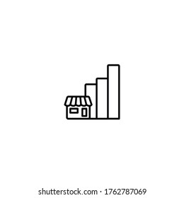 Store and growth chat simple thin line icon vector illustration