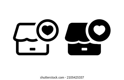 Almacenar con icono cardíaco. Ilustración del vector