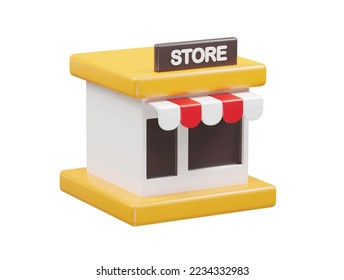 Store icon 3d rendering illustration vector