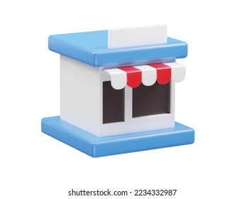 Store icon 3d rendering illustration vector