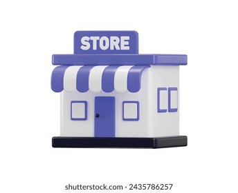 store icon 3d rendering vector illustration