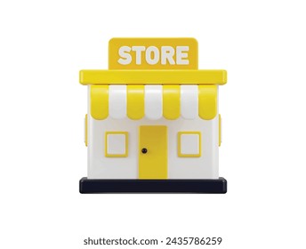 store icon 3d rendering vector illustration