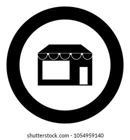 Store icon black color in circle
