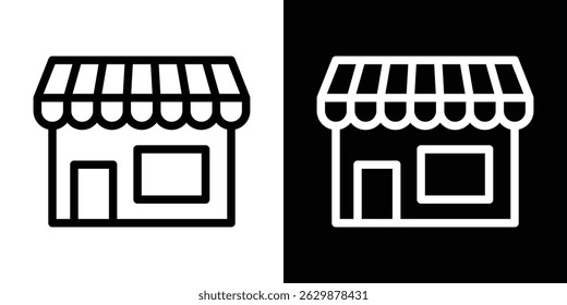 Store icon in black vector format