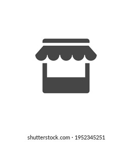 Store Icon Black and White Vector Graphic