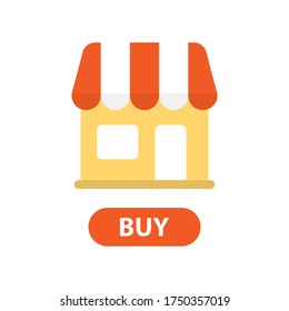 Store icon. Buy button. Isolated background. Marketing concept. Shopping online applications. 