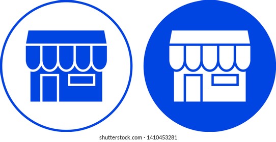 Store icon in circle. Vector illustration