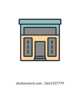 estilo .design de coleção de ícones de loja com plano de fundo