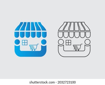 Store icon Coloring page design