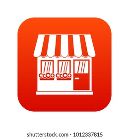 Store icon digital red for any design isolated on white vector illustration