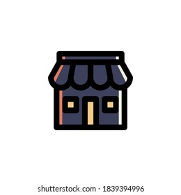 Store Icon Filled Outline Building Illustration Logo Vector
