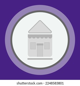 Store icon flat design with grey color