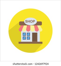 store icon in flat design isolated vector illustration for web