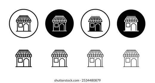 Store icon Flat fill set collection