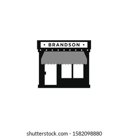 Store icon flat. Illustration isolated on white background. Vector grey sign symbol