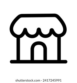 Store icon in Flat outline style icon