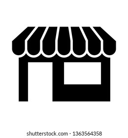 Store icon flat. Simple filled store vector icon. Shop building icon. Vector illustration.