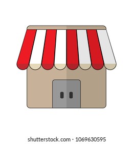 Store icon in flat style, vector colorful image on white background