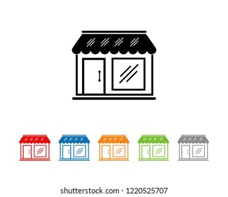 Store Icon Flat Symbol Vector. Symbol For Web Site Computer And Mobile Vector.