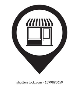 Store icon. Geolocation store. Shop icon.