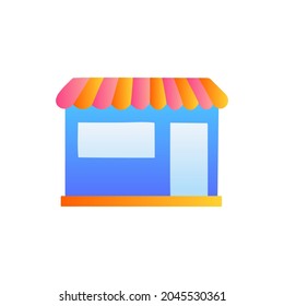 store icon in in gradient color style, isolated on white background 