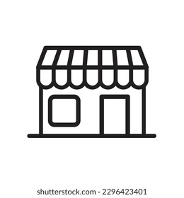 Store icon. grocery retail shop vector icon. online Store icon. small business store vector icon in black outline - Stock vector