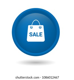 Store icon  isolated on elegant blue round button abstract illustration