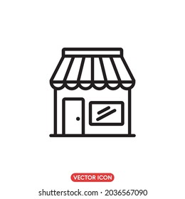 store icon isolated on white background, vector illustration
