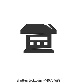 Store icon isolated on a white background. Market logo silhouette design template. Simple symbol concept in flat style. Abstract sign, pictogram for web, mobile and infographics - stock vector
