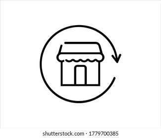 store icon line art style illustrator
