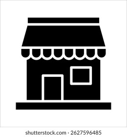store icon, line design Symbol isolated white background. vector illustration. color editable.