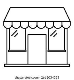 de design de linha de ícone de loja. Armazenar ilustração de vetor no plano de fundo branco