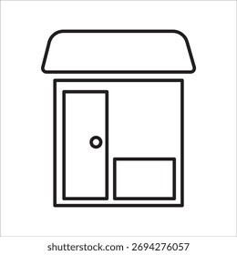 Diseño de línea de icono de tienda. Ilustración vectorial de la tienda en el fondo blanco
