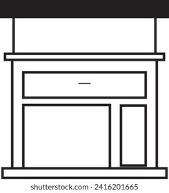 Elemento vector de contorno de línea de icono de almacenamiento