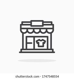 Store icon in line style. For your design, logo. Vector illustration. Editable Stroke.