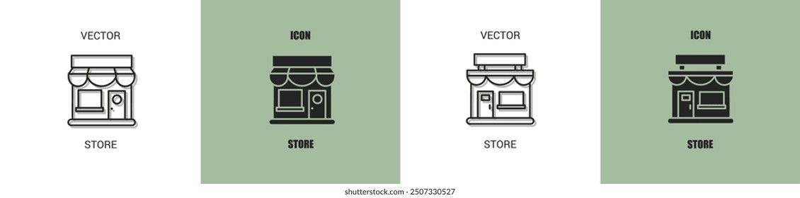 Store icon line. Store vector illustration.