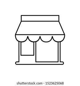 Store icon. Linear style store icon. Isolated vector store, icon. Outline shope icon.