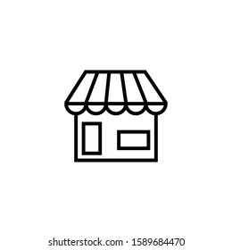 Store icon. Linear style store icon. Isolated vector store, icon. Outline shope icon.