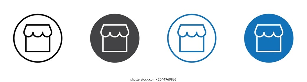 Icono de la tienda Iniciar sesión de logotipo de contorno de línea delgada