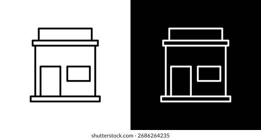 Store-Symbol Logo, Vektorgrafiken. Symbol mit schwarz-weißen Strichen