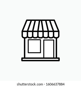 Store Icon. Market Illustration As A Simple Vector Sign & Trendy Symbol for Design and Websites, Presentation or Mobile Application.