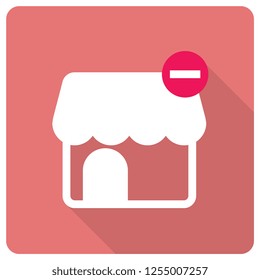 store icon with minus indicator. vector illustration 