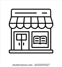 store icon modern art illustration design black and white silhouette with bold outline 