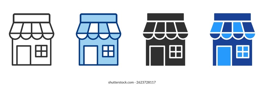 Store Icon Multiple Style Vector Collection