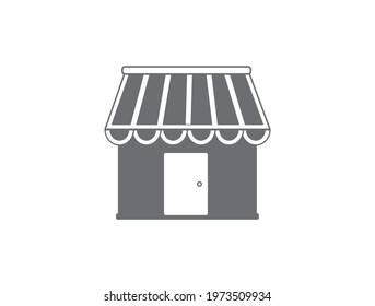 Store icon on white background.  Market shop icon design for website and mobile apps. Vector illustration.